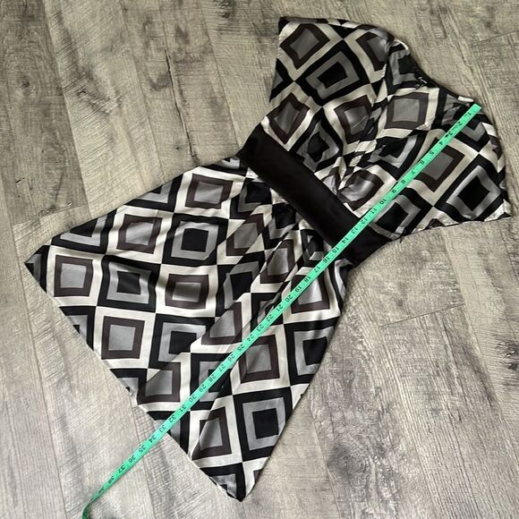 Express 95% silk mini summer black gray dress Sz XS - Picture 3 of 9